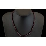 Red Garnet Bead Necklace, 60cts of faceted red garnets, with a beautiful clear colour, faceted to