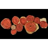 Collection of Ten Antique Wax Seal Impressions, all of interesting crests. Please see images.