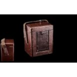 Victorian Leather Carriage Clock Case in original condition, leather bound, 5 inches high, 4