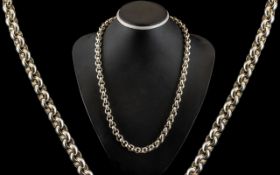 A Superior Quality Well Made and Impressive Sterling Silver Heavy Belcher Design Chain / Necklace.