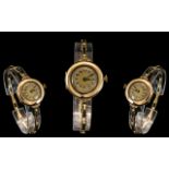 Rolex - Ladies 9ct Gold 1930's Mechanical Wind Round Wrist Watch with Expanding 9ct Gold Integral