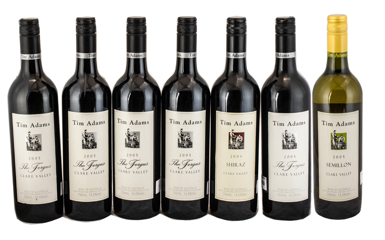 Tim Adams - Australia The Fergus Clare Valley ( 7 ) Bottles of Vintage 2005 Red Wine.
