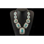 Turquoise Howlite 'Tribal' Statement Necklace, large, graduated,