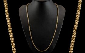 Ladies or Gents - 9ct Gold Superior Quality Designed Long Chain with Complex Design. Marked 9ct.