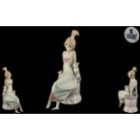 Lladro - Hand Painted Porcelain Figure ' Bedtime - Girl with Kittens ' Model No 5443.