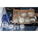 Large Collection of Glass, including a Royal Doulton two-part vase, crystal candle holders,
