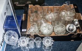 Large Collection of Glass, including a Royal Doulton two-part vase, crystal candle holders,