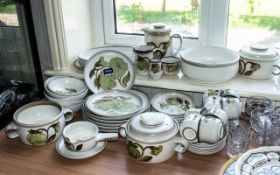 Denby Troubadour Dinner/Tea Service, large collection comprising: Tea Pot, Milk Jug, Sugar Bowl,