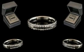 Platinum - Diamond Set Contemporary Designed Half - Eternity Ring.