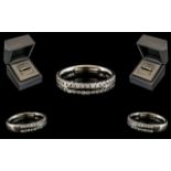 Platinum - Diamond Set Contemporary Designed Half - Eternity Ring.