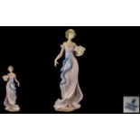 Lladro - Superb Hand Painted Porcelain Figure ' Spring Flirtation ' Model No 6365. Issued 1997.