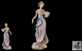Lladro - Superb Hand Painted Porcelain Figure ' Spring Flirtation ' Model No 6365. Issued 1997.