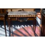 A French Marble Top Reproduction Console Table with ormolu mounted porcelain plaques applied to the