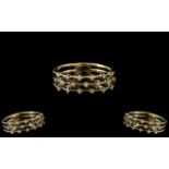 18ct Gold - Contempory Designed Diamond Set Ring.