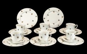 Blenheim Bone China Tea Service, comprising six cups, six saucers and eight sandwich/cake plates,