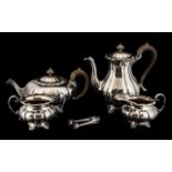 Silver Plated Four Piece Tea Service Marlboro 'Old English' design, comprising Tea Pot,