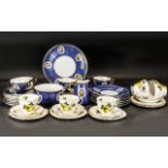 Part Czechoslovakian Tea Service style 'Epiac' comprising four tea cups, ten saucers,