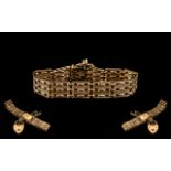 Antique Period Superb Quality 15ct Gold Bracelet with Safety Chain and Heart Shaped Padlock.