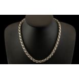 A Sterling Silver Well Made and Excellent Quality Double Link Twist Necklace / Chain of Solid