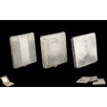 Collection of 1920's & 1930's Sterling Silver Compacts of Square Form.