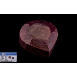 Large Pear Shaped Natural Ruby Gemstone. 2500ct. With Gemstone Authentication Report. Measures 90.00