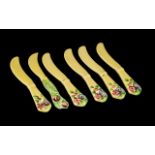 Carltonware China Fruit Knives set of six, circa 1950, one chipped.