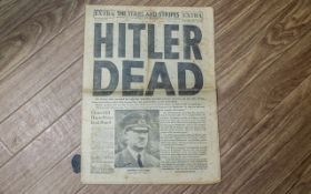 The Stars and Stripes Original Newspaper ' Hitler Is Dead ',