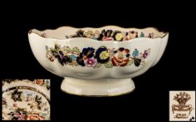 Large Masons Ironstone Pottery Footed Punch Bowl, 'The Mandarin Pattern',