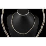 14ct White Gold Attractive Designed Necklace ( Italian ) Marked 14ct.