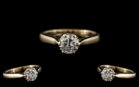 18ct white Gold Ladies Single Stone Diamond Set Ring.