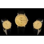 Gentleman's 9ct Gold Longines Wrist Watch, 32mm diameter 9ct gold case,