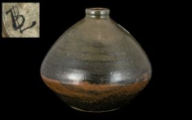 Art Pottery Stoneware Glazed Vase, painted,