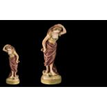 Robinson & Leadbeater Antique Bisque Figure of a girl in flowing robes,