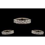 18ct White Gold - Excellent Quality 7 Stone Diamond Set Ring. Marked 750 to Interior of Shank.