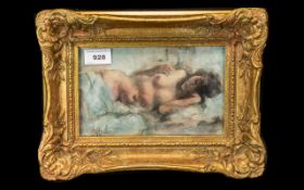 G A Hyde Oil Painting /Mixed Media on Board depicting a female nude; framed and glazed,