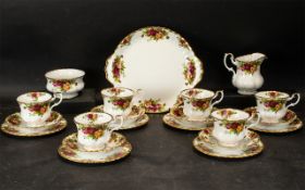 Royal Albert 'Old Country Roses', comprising six cups, six saucers, six sides,