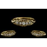 Antique Period 18ct Gold 5 Stone Diamond Ring. Marked 18ct to Interior of Shank. Ring Size P.