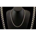 Superb Quality - Vintage Sterling Silver Square Belcher Chain of Solid Construction with Excellent