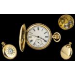 American Watch Co Waltham 14ct Gold Filled Demi-Hunter Key-less Pocket Watch. c.1897.