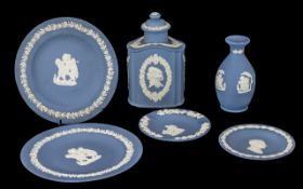 Collection of Wedgwood Blue Jasper, six assorted pieces, see images.