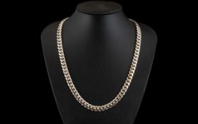 A Vintage Superb Quality Sterling Silver Heavy Curb Necklace. Well Made and Solid Clasp.