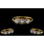 18ct Gold Illusion Set 3 Stone Diamond Set Ring. Full Hallmark 750 18ct to Interior of Shank.