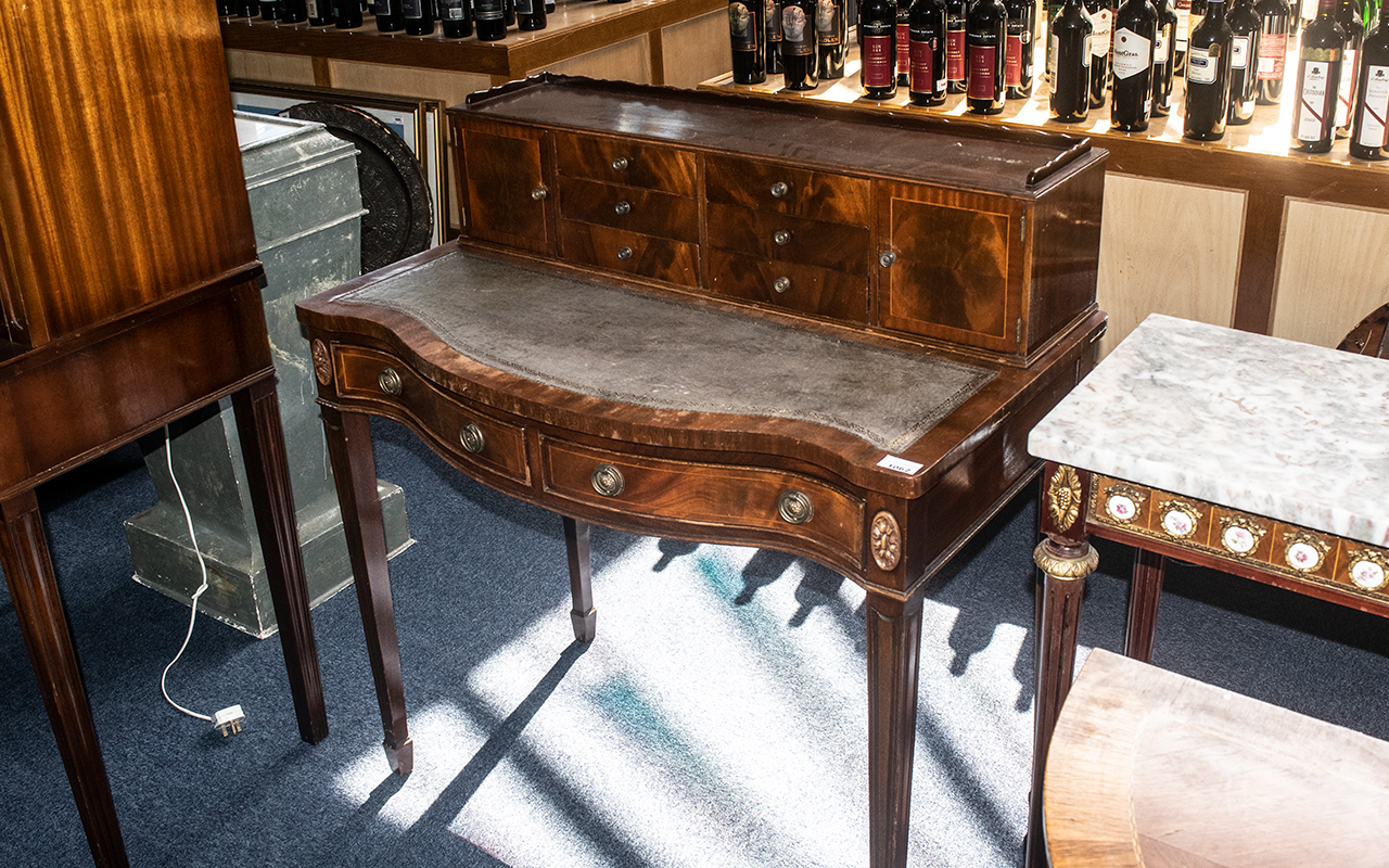 A Mid 20th Century Ladies Writing Desk, with a grey leather tooled top, - Image 2 of 2