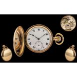 Antique Period - Excellent Gold Filled Full Hunter Keyless Pocket Watch.