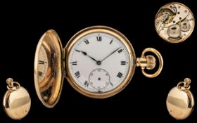 Antique Period - Excellent Gold Filled Full Hunter Keyless Pocket Watch.