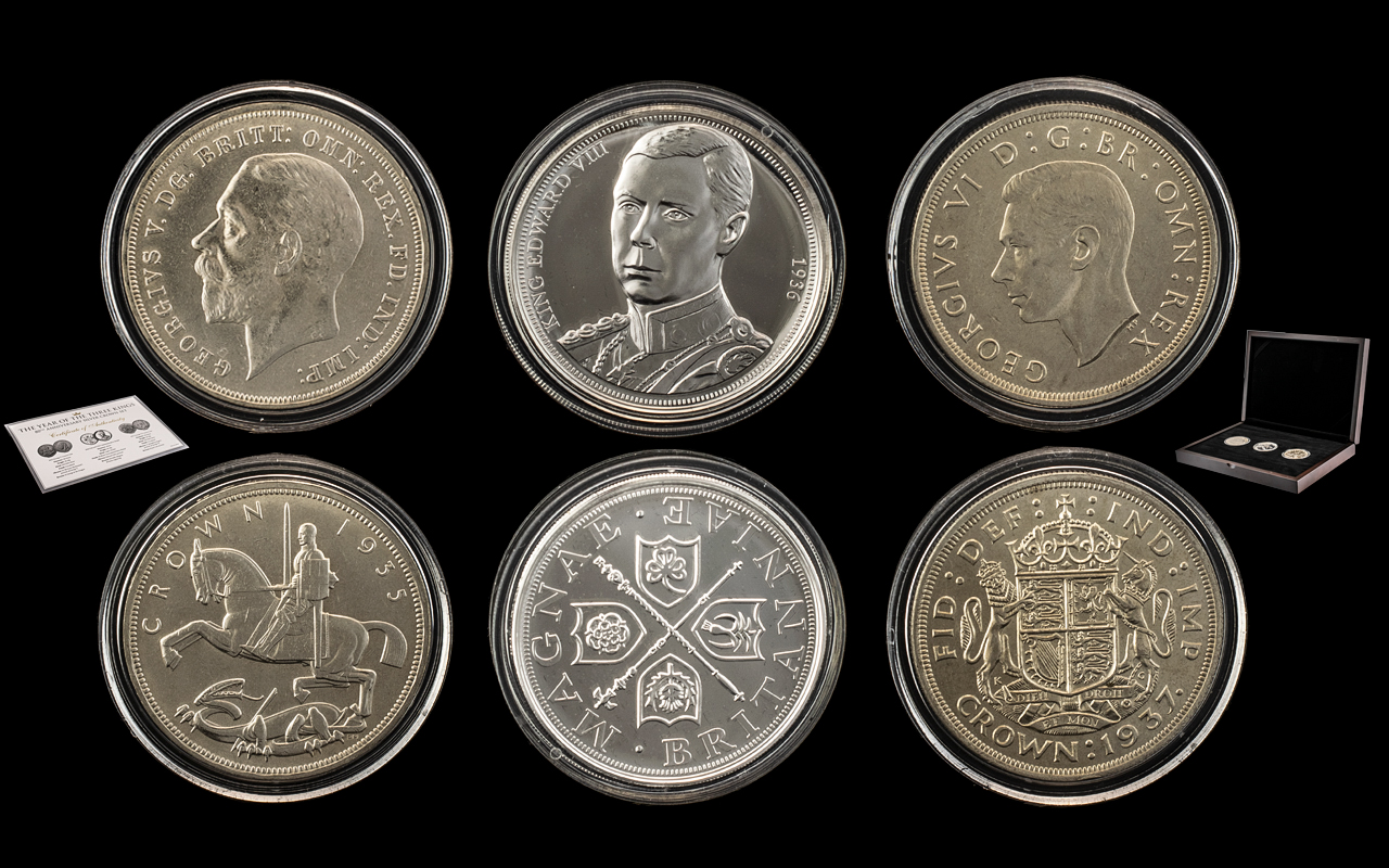 The Year of The Three Kings 80th Anniversary Silver Crown Set, Edition Mint 495 Only.