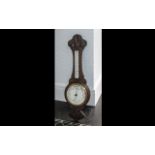 Oak Cased Aneroid Barometer by J J Lockwood of Preston, with thermometer,