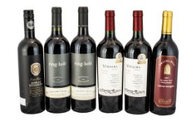 An Excellent Selection of Vintage Red Wines ( 6 ) Bottles In Total, All Seals Intact.
