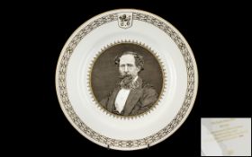 Spode Charles Dickens Centenary Plate in bone china, 1870 -1970 Limited edition of 5000, No. 4246.