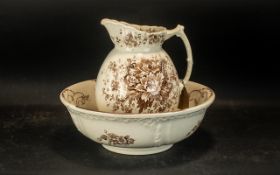 Large Jug & Bowl Wash Set ' Excelsior' Reg. No. 235294.